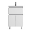 Купити Тумба з раковиною, на підлогу, 55 см AM.PM M85-FSX0553-WC0553WG38 X-Joy , M85-FSX0553-WC0553WG38 / M85-FSX0553-WC0553WG38 X-Joy, База с раковиной, напольная, 55 см, 1 ящик, 2 дверцы, белый глянец , в категории Комплекти шафа та умивальник , от брен