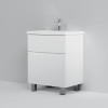 Купити Тумба з раковиною, на підлогу, 60 см AM.PM M91-FSX0602-WC0602WG38  GEM S , M91-FSX0602-WC0602WG38 / M91-FSX0602-WC0602WG38 GEM S, База з раковиною, на підлогу, 60 см, 2 ящика, MDF, біла, глянець , в категории Комплекти шафа та умивальник , от бренд