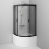 Купити Душовий куточок 90х90 см, без піддону AM.PM W90UG-401A090BT Gem , W90UG-401A090BT / W90UG-401A090BT Душ. кабіна Gem Deep 1/4 Round 90x90 скло прозоре, профіль чорний мат, без піддону , в категории Душові кабіни , от бренда AM-PM  Інтернет-магазин с