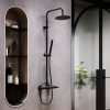 Купити Душова система з душовим змішувачем, чорний Damixa 936710300 Scandinavian Pure , 936710300 / 936710300 Scandinavian Pure душова система з душовим змішувачем, чорна, шт , в категории Душові системи та панелі , от бренда AM-PM  Інтернет-магазин санте