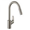 Купити Фокус Змішувач для кухні з висувним ізливом HANSGROHE 31815800 , 31815800 / 38970 , в категории Змішувачі для кухні , от бренда HANSGROHE  Інтернет-магазин сантехніки ✓ Кращі ціни на ринку ✓ Величезний вибір ✓ Гарантія ✓ Заходьте!