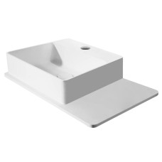 Раковина 58*37*12,5см підвісна, з полицею кам'яна Solid surface VOLLE 13-40-415
