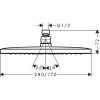Купити CROMA E верхній душ 280 1jet, хром HANSGROHE 26257000 , 26257000 / 73419 , в категории Верхні душі , от бренда HANSGROHE  Інтернет-магазин сантехніки ✓ Кращі ціни на ринку ✓ Величезний вибір ✓ Гарантія ✓ Заходьте!