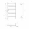 Купити CAMPO електрична рушникосушарка L, 120W, 500*900мм, сталь 304, 10 перемичок (5-5) коло, стійки квадрат, таймер, термостат 70°С, blanco VOLLE 9210.000107 , 9210.000107 / 80428 , в категории Сушки для рушників електричні , от бренда VOLLE  Інтернет-м