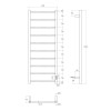 Купити AQUA RONDA електрична рушникосушарка R, прихований монтаж, 120W, 500*1300мм, сталь 304, 10 перемичок коло, таймер, термостат 70°С, de la noche VOLLE 9235.000204 , 9235.000204 / 80430 , в категории Сушки для рушників електричні , от бренда VOLLE  Ін