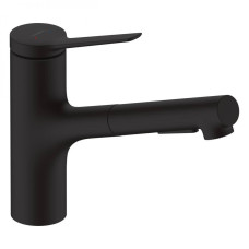 ZESIS M33 змішувач для кухні 150, 2jet , з висувним виливом ,  чорний матовий HANSGROHE 74800670