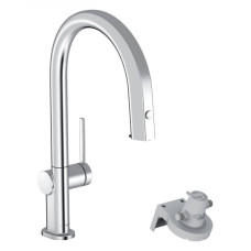 AQITTURA M91 смеситель для кухни, 210, с выдвижным изливом, 1jet, хром HANSGROHE 76803000