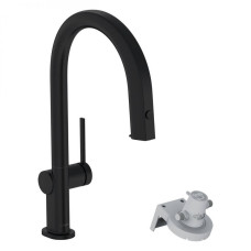 AQITTURA M91 змішувач для кухні, 210, з висувним виливом, 1jet, чорний матовий HANSGROHE 76803670