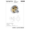 Купити 144206018 Retro Гачок(золото/хром), Bemeta , 144206018 / 2720 , в категории Аксесуари для ванної кімнати , от бренда BEMETA  Інтернет-магазин сантехніки ✓ Кращі ціни на ринку ✓ Величезний вибір ✓ Гарантія ✓ Заходьте!