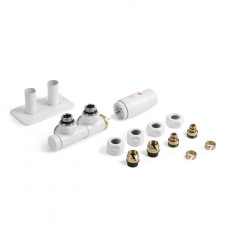 Набор клапанов с интегрированным термостатом левый белый мат Twins All in One Terma