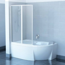 Шторка для ванной двухэлементная VSK2 ROSA 150 L Transparent, (76L80100Z1) RAVAK