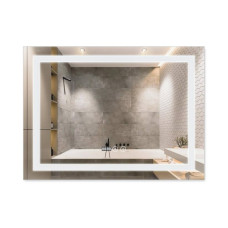 Зеркало Qtap Mideya (DC-F904) 800х600 с LED-подсветкой Touch, с антизапотеванием, с часами, димером, регулировкой яркости QT2078F904W