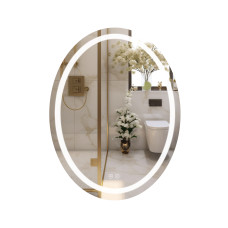 Зеркало Qtap Mideya (DC-F801) 600х800 с LED-подсветкой Touch, с антизапотеванием, с часами, димером, рег. яркости QT2078F801W