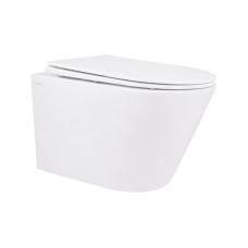 Настенный унитаз Qtap Swan безободковый с мягким закрыванием крышки QT16335178W