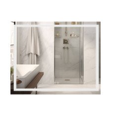 Дзеркало Qtap Mideya (DC-F614) 1000х800 з LED-підсвічуванням Touch, з антизапотіванням, з годинником, димером, рег. яскравості QT2078F614W