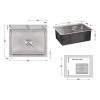 Купить Мийка для кухні інтегрована Lidz Handmade H6050 (LDH6050BRU35371) Brushed Steel 3,0/1,0 мм , LDH6050BRU35371 / SD00041475 , в категории Кухонные мойки из нержавеющей стали , от бренда Lidz  Интернет-магазин сантехники ✓ Лучшие цены на рынке ✓ Огром