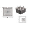 Купити Мийка для кухні інтегрована Lidz Handmade H5050 (LDH5050BRU35375) Brushed Steel 3,0/1,0 мм , LDH5050BRU35375 / SD00041479 , в категории Кухонні мийки з нержавіючої сталі , от бренда Lidz  Інтернет-магазин сантехніки ✓ Кращі ціни на ринку ✓ Величезн