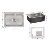 Купити Мийка для кухні інтегрована Lidz Handmade H5845 (LDH5845BRU35384) Brushed Steel 3,0/1,0 мм , LDH5845BRU35384 / SD00041488 , в категории Кухонні мийки з нержавіючої сталі , от бренда Lidz  Інтернет-магазин сантехніки ✓ Кращі ціни на ринку ✓ Величезн