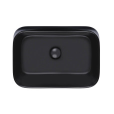 Раковина-чаша Qtap Scorpio 550х390х120 Матово-черная с донным клапаном QT14112243MB