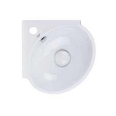 Раковина Qtap Leo 390x365x130 White с донным клапаном QT11115010W