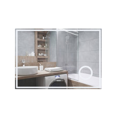 Дзеркало Qtap Stork 1000х700 з LED-підсвічуванням Touch, з лінзою цифровий годинник QT1578142270100W