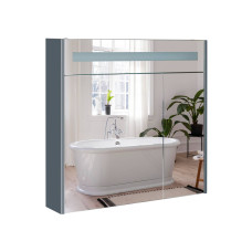 Дзеркальна шафа підвісна Qtap Robin 800х730х145 Graphite з LED-підсвічуванням QT1377ZP8002G