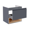 Купити Тумба підвісна Qtap Robin 600х580х437 Graphite/Whitish oak QT1374TPВ6002GWO , QT1374TPВ6002GWO / SD00045860 , в категории Шафи під умивальник , от бренда Qtap  Інтернет-магазин сантехніки ✓ Кращі ціни на ринку ✓ Величезний вибір ✓ Гарантія ✓ Заходь