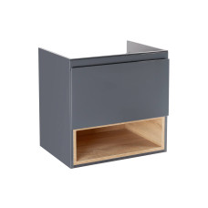 Тумба підвісна Qtap Robin 600х580х437 Graphite/Whitish oak QT1374TPВ6002GWO