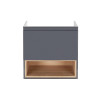 Купити Тумба підвісна Qtap Robin 600х580х437 Graphite/Whitish oak QT1374TPВ6002GWO , QT1374TPВ6002GWO / SD00045860 , в категории Шафи під умивальник , от бренда Qtap  Інтернет-магазин сантехніки ✓ Кращі ціни на ринку ✓ Величезний вибір ✓ Гарантія ✓ Заходь