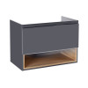Купити Тумба підвісна Qtap Robin 800х580х437 Graphite/Whitish oak QT1374TPВ8002GWO , QT1374TPВ8002GWO / SD00045862 , в категории Шафи під умивальник , от бренда Qtap  Інтернет-магазин сантехніки ✓ Кращі ціни на ринку ✓ Величезний вибір ✓ Гарантія ✓ Заходь