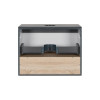Купить Тумба подвесная Qtap Robin 600х476х437 Графит/светлый дуб с столешницей QT1379TPН6002GWO , QT1379TPН6002GWO / SD00045866 , в категории Шкафы под умывальник , от бренда Qtap  Интернет-магазин сантехники ✓ Лучшие цены на рынке ✓ Огромный выбор ✓ Гара