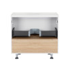 Купить Тумба напольная Qtap Robin 700х616х437 White/Whitish oak с столешницей QT1380TNН7001WWO , QT1380TNН7001WWO / SD00045870 , в категории Шкафы под умывальник , от бренда Qtap  Интернет-магазин сантехники ✓ Лучшие цены на рынке ✓ Огромный выбор ✓ Гаран