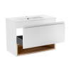 Купити Комплект Qtap Robin 800х580х437 White/Whitish oak тумба підвісна + раковина урізна QT1372TPВ8001WWO , QT1372TPВ8001WWO / SD00045879 , в категории Шафи під умивальник , от бренда Qtap  Інтернет-магазин сантехніки ✓ Кращі ціни на ринку ✓ Величезний в