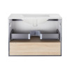 Купити Комплект Qtap Robin 800х580х437 Graphite/Whitish oak тумба підвісна + раковина урізна QT1372TPВ8002GWO , QT1372TPВ8002GWO / SD00045882 , в категории Шафи під умивальник , от бренда Qtap  Інтернет-магазин сантехніки ✓ Кращі ціни на ринку ✓ Величезни