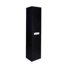 Подвесной пенал Qtap Virgo 350х1600х316 черный/белый с корзиной для белья QT1876PP1652KRBW