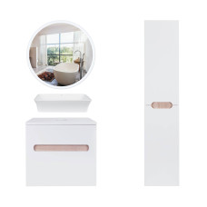Комплект меблів для ванної Qtap Virgo тумба + раковина + дзеркало + пенал QT044VI42999