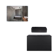Комплект меблів для ванної Qtap Tern тумба + раковина + дзеркало QT044VI43010