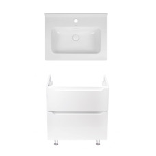 Комплект Qtap тумба підлогова Scorpio 600х825х460 мм White + раковина урізна Albatross 01 QT71SC43952