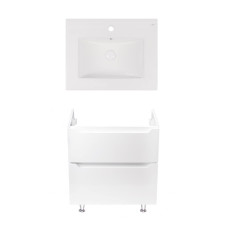 Комплект Qtap тумба підлогова Scorpio 600х825х460 мм White + раковина урізна Albatross New QT71SC43955