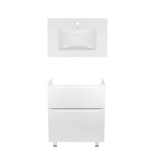 Комплект Qtap тумба підлогова Scorpio 700х825х460 мм White + раковина урізна Albatross New QT71SC43958