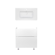 Комплект Qtap тумба підлогова Scorpio 800х825х460 мм White + раковина урізна Albatross 9H QT71SC43961