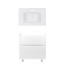 Комплект Qtap тумба підлогова Scorpio 800х825х460 мм White + раковина урізна Albatross E QT71SC43962