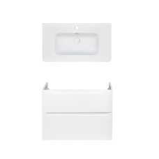 Комплект Qtap тумба підвісна Scorpio 800х585х460 мм White + раковина урізна Albatross 9H QT71SC43974