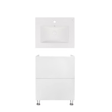 Комплект Qtap тумба підлогова Tern 600х725х437 мм White + раковина урізна Albatross New QT71TE44088