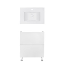 Комплект Qtap тумба підлогова Tern 700х725х437 мм White + раковина урізна Albatross E QT71TE44090