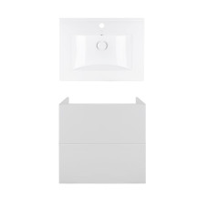 Комплект Qtap тумба підвісна Tern 600х580х437 мм White + раковина урізна Albatross QT71TE44097