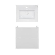 Комплект Qtap тумба підвісна Tern 600х580х437 мм White + раковина урізна Albatross E QT71TE44100