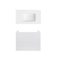 Комплект Qtap тумба підвісна Tern 800х580х437 мм White + раковина урізна Albatross QT71TE44105