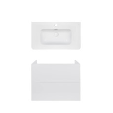 Комплект Qtap тумба підвісна Tern 800х580х437 мм White + раковина урізна Albatross 9H QT71TE44107