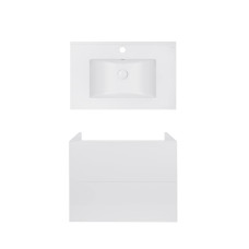 Комплект Qtap тумба підвісна Tern 800х580х437 мм White + раковина урізна Albatross E QT71TE44108
